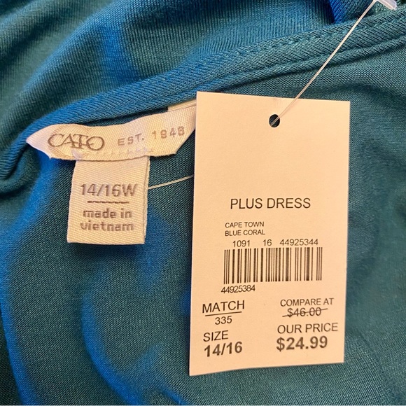 Cato 3/4 sleeve Blue Top sz 14/16 NWT - Picture 4 of 4